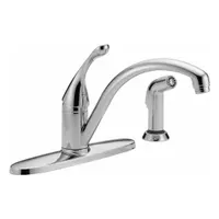 DELTA Kitchen Faucet: Collins, Brass, Single-Post, Deck, 4 Mounting Holes, 1.8 gpm Flow Rate, Chrome (MPN 440-DST)