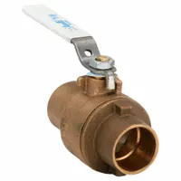 APOLLO Manual Two-Way Ball Valve: 1 1/4 in Size, Brass/Bronze, Straight, Sweat x Sweat, Two-Piece (MPN 77CLF20601A)
