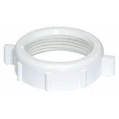 APPROVED VENDOR Plastic Drain Connecting Nut, 1-1/2 in Nominal Pipe Size, Slip Connection, White, 10-Pack