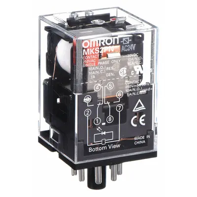 OMRON General Purpose Relay: Socket Mounted, 10 A Current Rating, 24V AC, DPDT - Socket-Mounted Relays