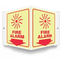 Safety Sign: PETG, Mounting Holes Sign Mounting, 6 in x 8 1/2 in Nominal Sign Size, Glow In The Dark