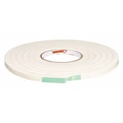 Solid rectangular foam rubber seal with flat shape and standard self-adhesive mounting. Made of white rubber foam, 10 ft overall length. Used to seal gaps around doors and windows to block drafts and moisture.