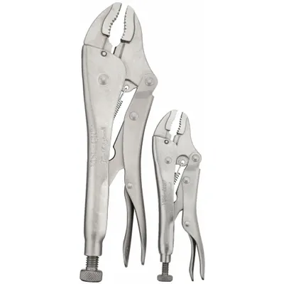 IRWIN Locking Pliers Set: Curved, 1 1/8 in_1 7/8 in Max Jaw Opening, 5 in_10 in Overall Lg - Locking Pliers Sets