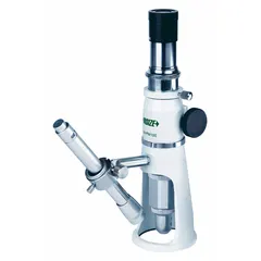 Monocular stereo microscope with fixed 50X magnification and 3.6 mm optical field of view. Illumination provided by integrated pen light powered by two AAA batteries. Suitable for inspection and observation of small parts, surface defects, and precision components in industrial quality control and laboratory settings.