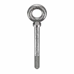 This machinery eye bolt features a shoulder design for stable bearing surface in lifting and rigging applications. Made from 18-8 stainless steel with a plain finish, it offers corrosion resistance. Shank length is 12 inches, thread length is 4 inches, and a nut is included. Manufactured in the USA.