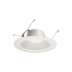 Standard-profile canless retrofit downlight for 5-inch or 6-inch ceiling openings. Delivers 1200 lumens at 12W with field-selectable color temperatures from 2700K to 5000K. Suitable for ambient or task lighting in commercial and residential spaces.