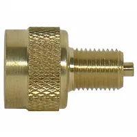 TRU-FLATE Female Large Bore Valve Adapter: Valve Adapter, 180° Valve Stem Angle, Straight, Brass (MPN 37-080)