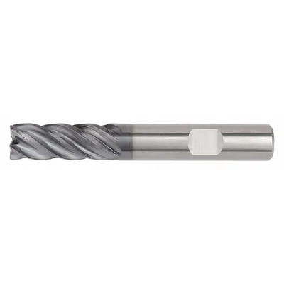 WIDIA HANITA Square End Mill: Carbide, AlTiN Coated, 5 Flute, 6 mm Mill Dia, 13 mm LOC - Fast-Cutting Carbide Square End Mills for Steel & Cast Iron