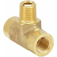 PARKER Metal Pipe Tee: Tee, 1/2 in x 1/2 in x 1/2 in, 1,900 psi, CA377 Brass (MPN 1/2 MMS-B)
