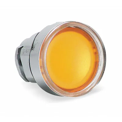 SCHNEIDER Flush Push Button: 22 mm Mounting Size, Metallic - Illuminated Flush-Mount Push-Button Operators
