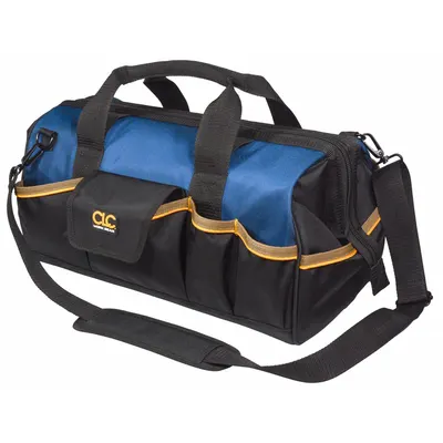 CLC 1163 Polyester Wide-Mouth Tool Bag, Black, 25 Pockets - Polyester Wide-Mouth Tool Bags