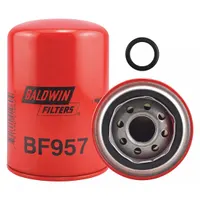 BALDWIN FILTERS Fuel Filter: Spin-On, 3 11/16 in Outside Dia, 1"-14 Thread Size, Cellulose, Cummins (MPN BF957)