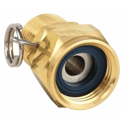 SANI-LAV Swivel Hose Adapter: Brass, Brass, 1 1/2 in Overall Lg, 3/4 in Inlet Connection Size - Faucet Sprayer Hose Adapters