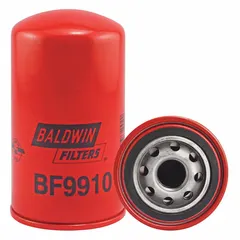 Spin-on fuel filter with M22-1.50 thread, 3 1/8 in outside diameter, and cellulose media. Integral gasket included. Used in diesel engine fuel systems to remove contaminants.