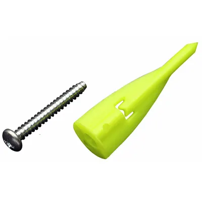 WALLCLAW Wall Anchor: 2 in Overall Lg, Plastic, Plain, Plastic, Plain - Hammer-In Plug Anchors