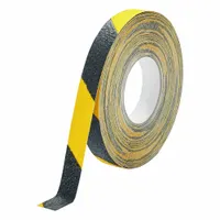 Anti-Slip Tape: Extra-Coarse Abrasive, 36 Grit Size, Striped, Black/Yellow, 1 in x 49 13/64 ft (MPN 1095130)
