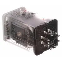 SIEMENS Plug-In Relay: Socket Mounted, 10 A Current Rating, 12V DC, DPDT, 8 Pins/Terminals, A Socket (MPN 3TX7112-1LB03)