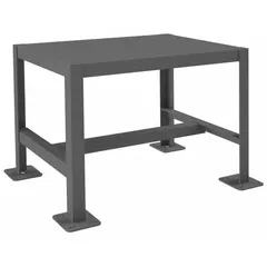 Fixed-height steel-top worktable with a 24 x 18 inch work surface and 2000 lb load capacity. Suitable for industrial workshops, assembly lines, and maintenance areas for heavy-duty tasks such as fabrication, repair, and equipment support. Non-expandable, non-modular design.
