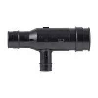 UPONOR Barbed Tee: 1 1/2 in ID x 1 in ID x 1 1/2 in ID Size, Barbed x Barbed x Barbed x Barbed (MPN Q4751505)