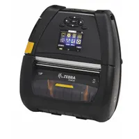 The ZEBRA ZQ630 Plus is a direct thermal mobile printer with RFID barcode label printing capability. It features a 4 in max print width, 4.5 in/sec print speed, tear-off dispensing, a color touch screen, and WiFi connectivity. This printer is suited for on-the-go labeling in field service, retail, logistics, and warehouse operations