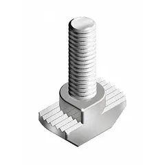 Steel drop-in T-slot studs with zinc-plated finish. Thread size 1/4"-20, thread length 9/16". Designed for 0.3" slot width in Fath 10 Series profiles. Pack of 4. Used to secure components in structural framing systems for machine frames, workstations, and guarding.