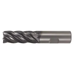 This carbide square end mill features an AlTiN coating and 5 flutes for fast cutting of steel and cast iron. With a 5/8" mill diameter, 1-1/4" length of cut, and 3-1/2" overall length, it is suited for roughing and finishing operations in milling applications.