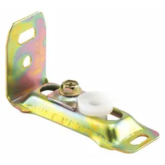 This hanging door pivot bracket from PRIME-LINE measures 2-3/4 inches in width and 1-5/8 inches in height. It is designed for use with closet doors, providing a pivot point for swinging door operation in residential or light commercial settings.