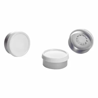 KIMBLE Lab Bottle Caps: 13 mm Dia, Green, Aluminum, Unlined, Autoclavable - Snap On Bottle Caps