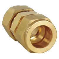 This double-ferrule brass compression union connects two 3/4 in OD tubes in industrial tubing systems. It provides a leak-tight joint for pneumatic, hydraulic, or instrumentation lines where frequent disconnection is needed. Compatible with Parker A-LOK fitting brands