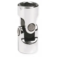 3/8" drive SAE flex socket with 3/8" socket size, 12-point standard configuration, and chrome finish. Not tether capable. Used for turning fasteners in confined or angled spaces where a standard socket cannot reach.