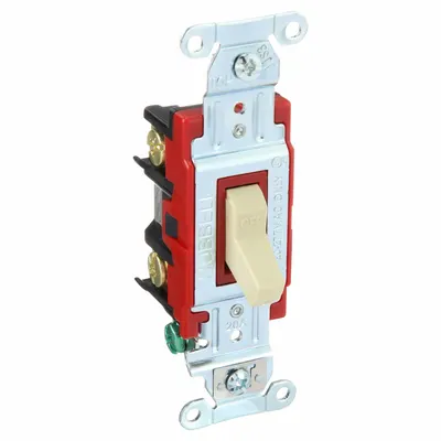 BRYANT Wall Switch: Toggle Switch, Double Pole, Maintained, Ivory, 120/277V AC - Toggle Wall Switches
