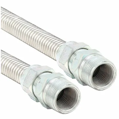 DORMONT Gas Connector: 1/2 in Hose Inside Dia., 24 in Hose Lg, 150,000 BTU Capacity - Range Connectors