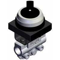 Shuttle Valve: VM100 Series, 2 Position Twist Actuator, 2 Ports, 1/8 in NPT, Side-Ported Body (MPN VM120-N01-34BA)