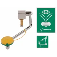 HAWS Plumbed Eyewash: Std, Eyes and Face Coverage, Swing Down, Left or Right Side, Barrier Free (MPN 7610)