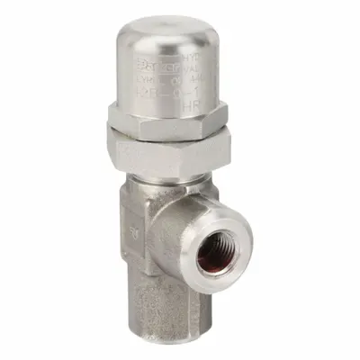 Parker Pressure Control Valve: 4 gpm, 1,000 psi Max Set, Stainless Steel - Hard-Seat Pressure Control Valves