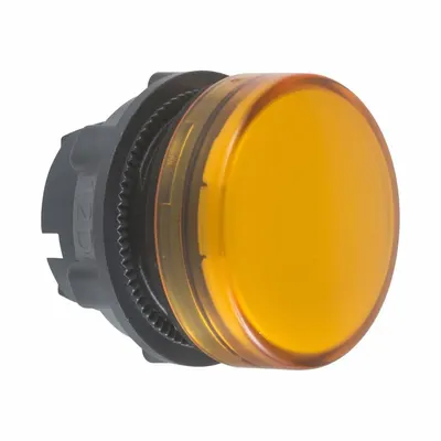 SCHNEIDER Pilot Light Head: 22 mm Panel Mounting Hole Dia, Yellow, Smooth - Pilot-Light Heads