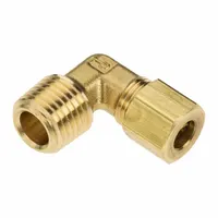 PARKER Compression Fitting Elbow: 1/4 in OD x 1/4 in Pipe Fitting Size, Compression x MNPT, Brass (MPN 169C-4-4)