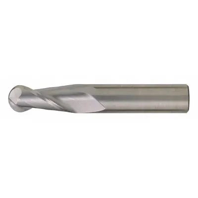 CLEVELAND Ball End Mill: Carbide, TiAlN Coated, 2 Flute, 9/64" Mill Dia, 9/16" LOC - General Purpose Carbide Ball End Mills