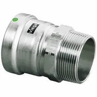 VIEGA MEGAPRESS Crimp Adapter Fitting: 4 in Pipe x 4 in Pipe Size, Press-fit x MNPT, EPDM (MPN 90735)