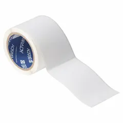 Acrylic label roll with permanent adhesive and inkjet print-receptive material. Contains 200 precut labels sized 5 in x 3 in. Compatible with J4000 printer series. Used for industrial labeling, asset identification, and facility signage.