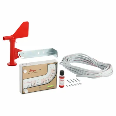 Dwyer Anemometer: 0 mph, 80 mph, Pick Up Vane, Air Velocity, Under 100 fpm, MARK II WSI - Pick Up Vane Air Velocity Meters