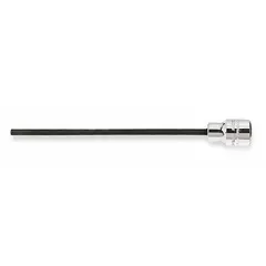 Fixed insert hex bit socket with 9/16 in hex tip and 7 1/8 in overall length. Designed for driving hex fasteners in industrial assembly, maintenance, and repair applications.