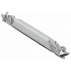 Double-end carbide square end mill with 9/64" mill diameter, 5/16" length of cut, and 2" overall length. Features 4 flutes for efficient chip evacuation. Suitable for precision milling of slots, profiles, and contours in metal and composite materials in general industrial machining applications.