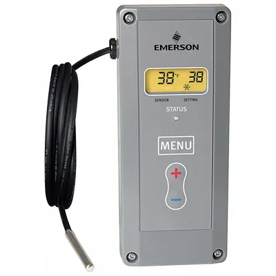 EMERSON Refrigeration Control: Single Stages, Heat and Cool, -40°F to 220°F, Digital - Single-Stage Electronic Temperature Controls