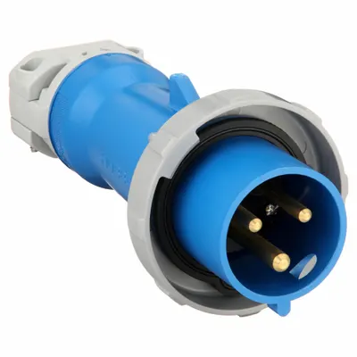 HUBBELL Pin and Sleeve Plug: Blue, 250V AC, Single Phase, 30 A, 2 Pole, 3 Wire - Watertight Plugs