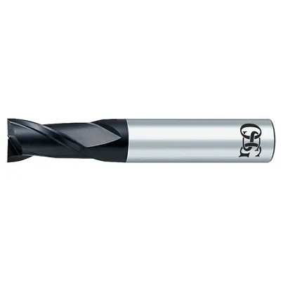 OSG Square End Mill: Carbide, WXL Coated, 2 Flute, 3/32" Mill Dia, 9/32" LOC - Carbide Square End Mills for Hardened Materials