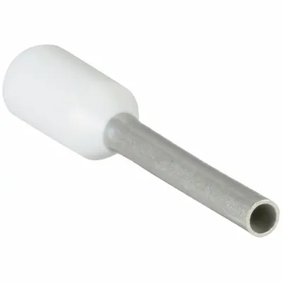 PANDUIT Wire Ferrule: 20 AWG Max Wire Size, Holds 1 Wire, White, Polypropylene - Insulated Ferrules