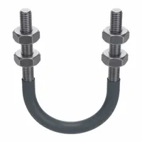 Cushioned U-Bolt: 3/8"-16 Thread Size, For Pipe Size 2 in, 3 1/4 in Inside Ht, Steel, Plain (MPN 0500018064)