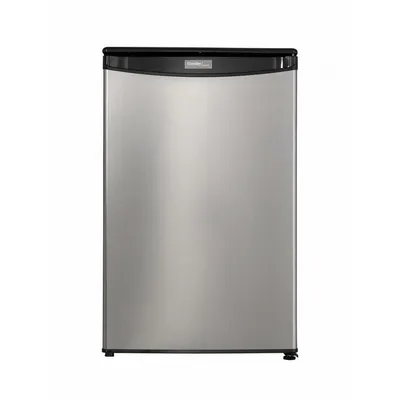 DANBY Refrigerator: Stainless Steel, 4.4 cu ft Total Capacity, 4 Shelves - Mini Refrigerators