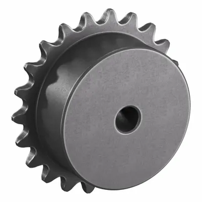 TSUBAKI Sprocket: One-Sided Hub, For Single Strands, 25, 22 Teeth, 1.757 in Pitch Dia - Size 25 Plain-Bore Roller Chain Sprockets